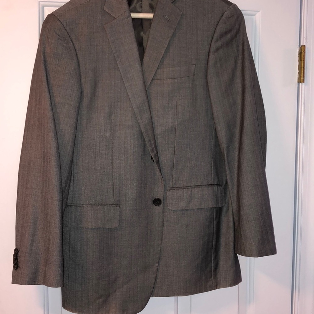 Dark Grey Pinstriped 2-piece Suit